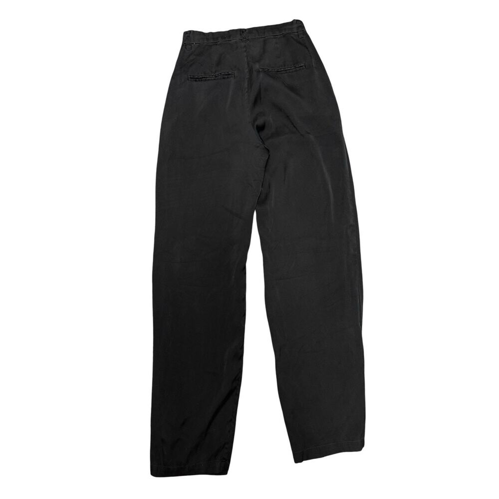 Anine Bing Carrie Silk Charmeuse Pants 26 Black High Rise Wide Leg Pants - Picture 5 of 12